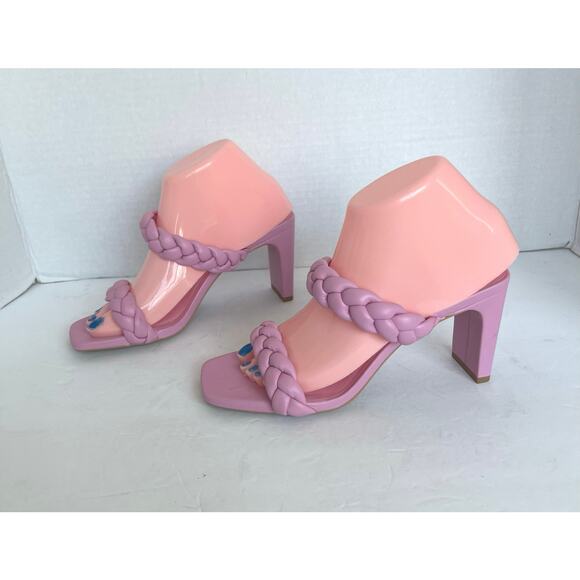 NWOT SODA Braided Strap Square Toe Sandal Pink
Vegan Leather Dressy High Heels 7 - Picture 1 of 16